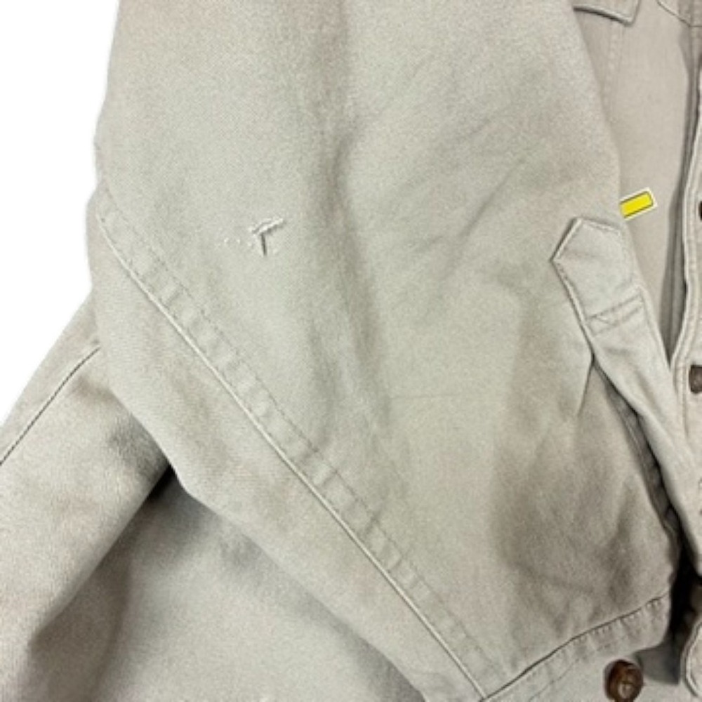 Levis Sherpa Lined Canvas Chore Coat Khaki Grunge Button Shacket Mens XL Utility - Picture 9 of 11